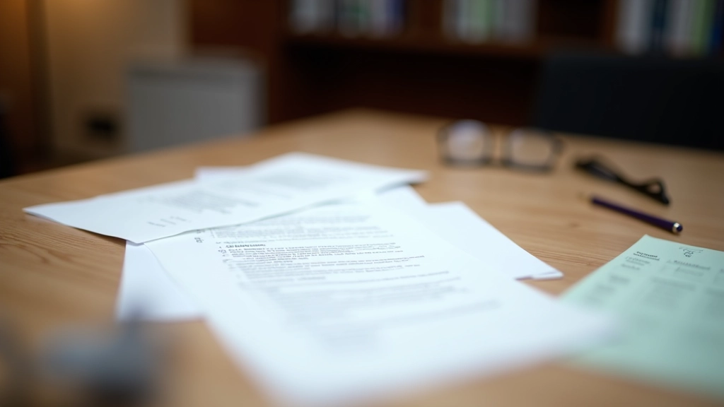 Governance framework documentation and policy documents spread on conference table during institutional review meeting